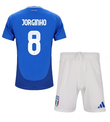Italien Jorginho Frello #8 Hjemmebanesæt Børn EM 2024 Kort ærmer (+ korte bukser)